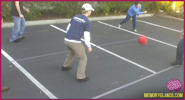 funny four square recess outside game photo