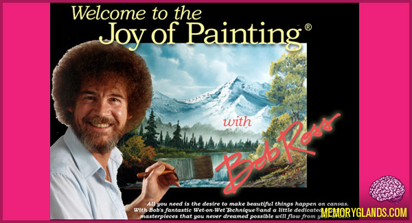 funny bob ross joy of painting tv show photo