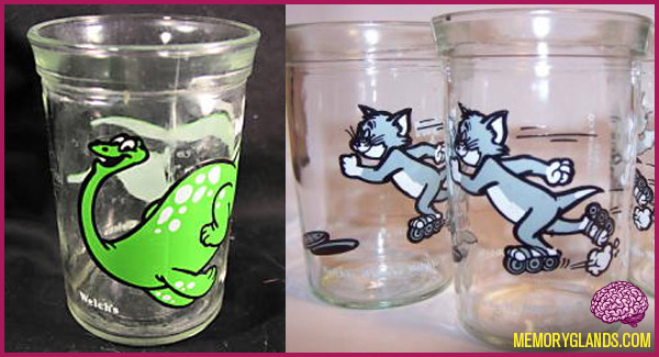 Welch's Tom & Jerry Jelly Jars Cartoon Scenes, Jam Containers